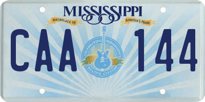 MS license plate CAA144