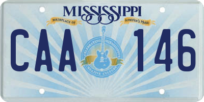 MS license plate CAA146