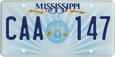 MS license plate CAA147