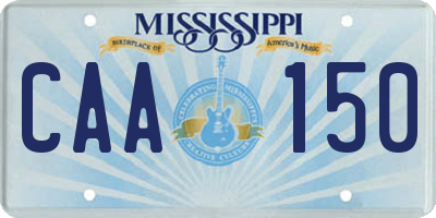 MS license plate CAA150