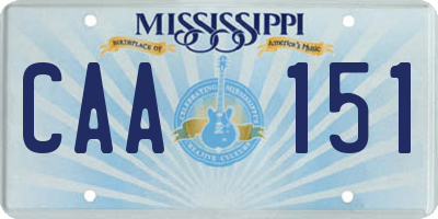 MS license plate CAA151