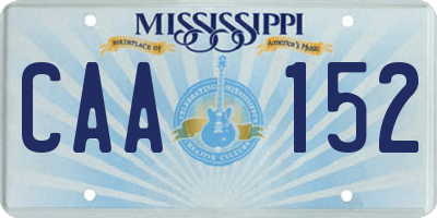 MS license plate CAA152