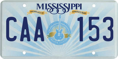 MS license plate CAA153