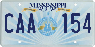 MS license plate CAA154