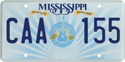 MS license plate CAA155