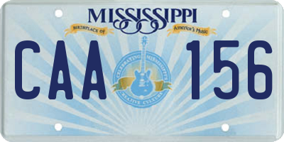 MS license plate CAA156