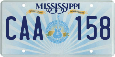 MS license plate CAA158