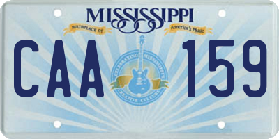 MS license plate CAA159