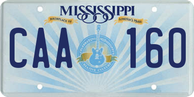 MS license plate CAA160
