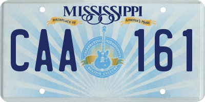 MS license plate CAA161