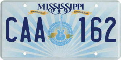 MS license plate CAA162
