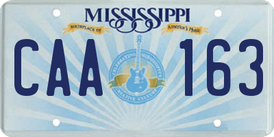 MS license plate CAA163