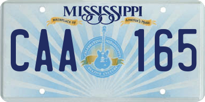 MS license plate CAA165