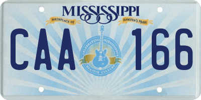 MS license plate CAA166
