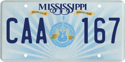 MS license plate CAA167