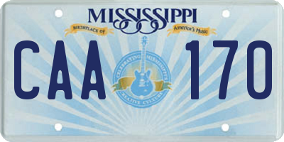 MS license plate CAA170
