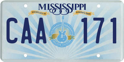 MS license plate CAA171