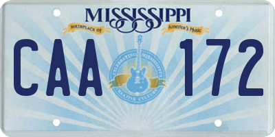 MS license plate CAA172