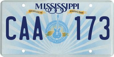 MS license plate CAA173