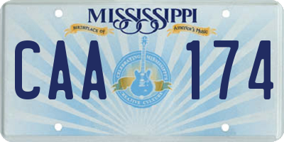 MS license plate CAA174