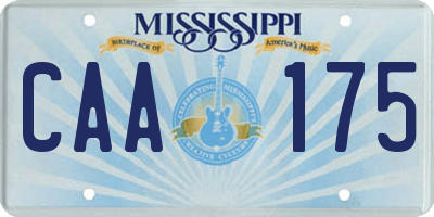 MS license plate CAA175