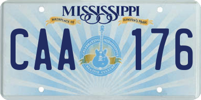 MS license plate CAA176