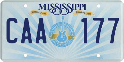 MS license plate CAA177