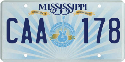 MS license plate CAA178