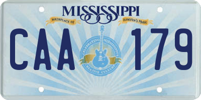MS license plate CAA179