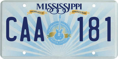 MS license plate CAA181