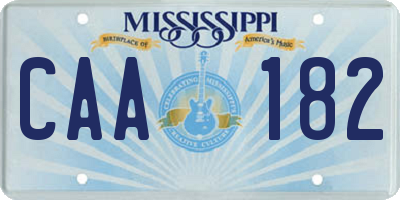 MS license plate CAA182