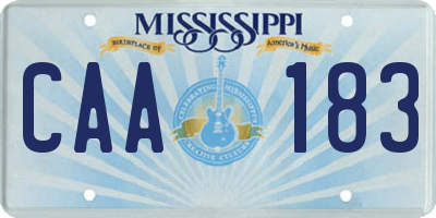MS license plate CAA183