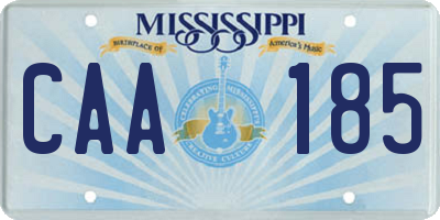 MS license plate CAA185