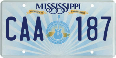 MS license plate CAA187