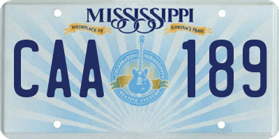 MS license plate CAA189