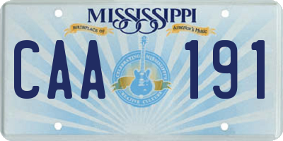 MS license plate CAA191