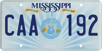 MS license plate CAA192