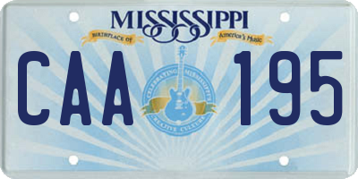 MS license plate CAA195