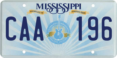MS license plate CAA196