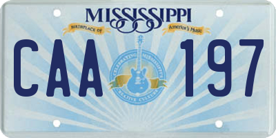 MS license plate CAA197