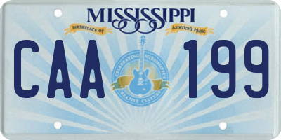 MS license plate CAA199