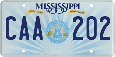 MS license plate CAA202