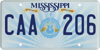 MS license plate CAA206