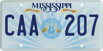 MS license plate CAA207