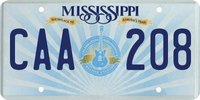 MS license plate CAA208