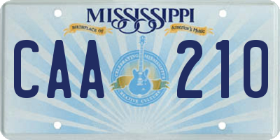 MS license plate CAA210