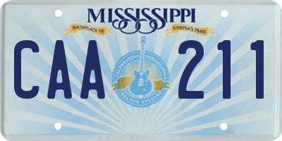 MS license plate CAA211