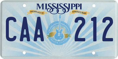 MS license plate CAA212