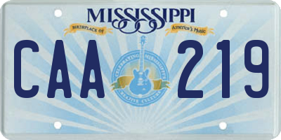 MS license plate CAA219