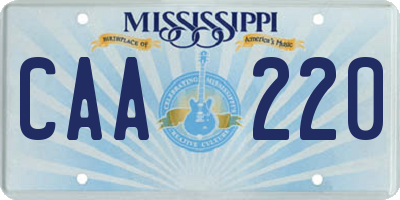 MS license plate CAA220